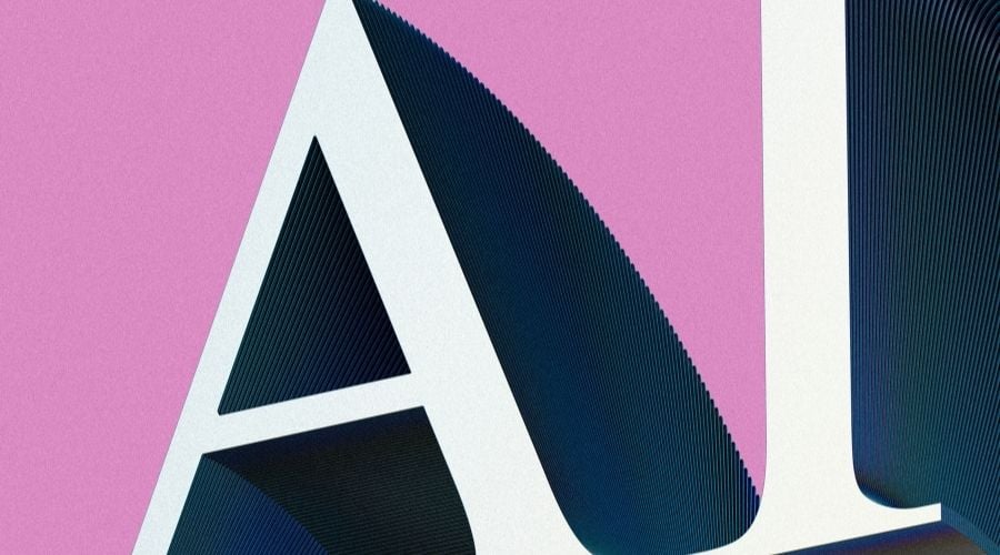 Fancy font treatment that spells "AI"
