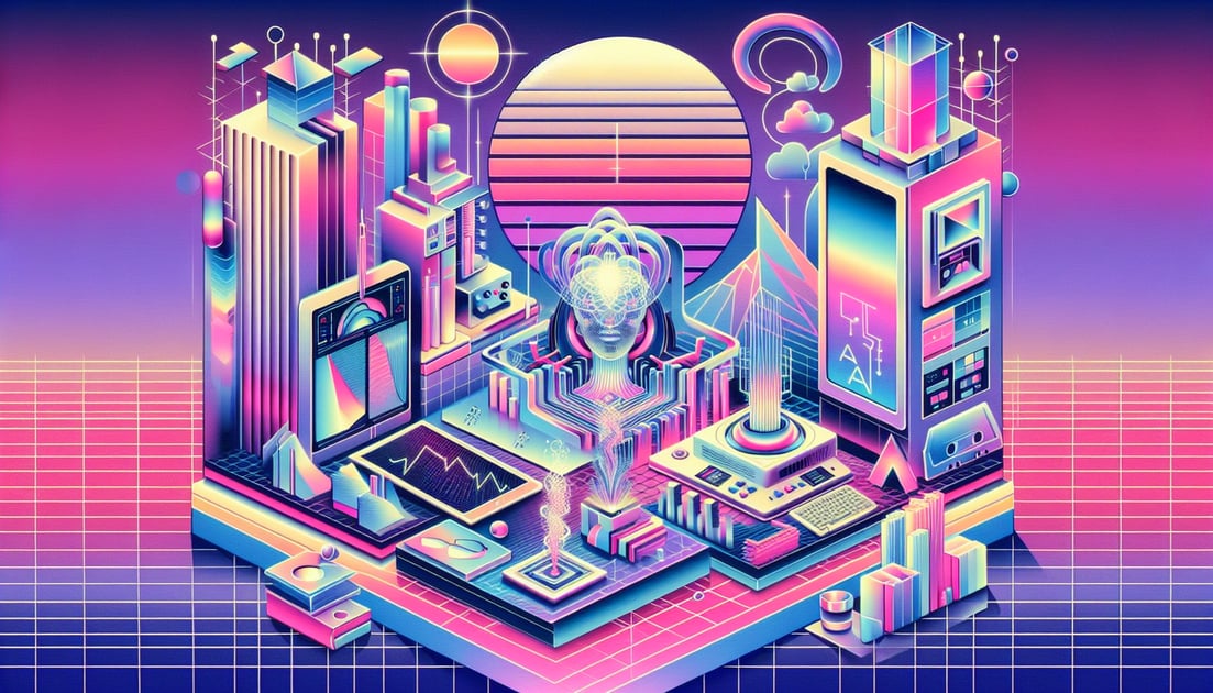 Illustration of Jony Ive and OpenAI collaborating on device for AI engagement, showing teamwork and innovation in technology.